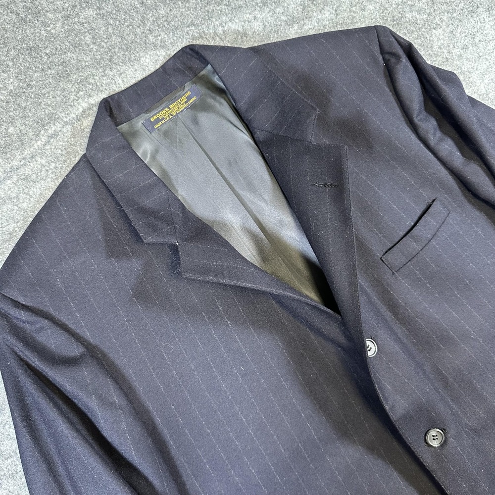Brooks Brothers Blazer Mens 46 Pinstripe Wool Union Made USA Classic Suit Coat